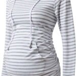 Novastelix Stylish Women's Maternity Long Sleeve Hoodie - novastelixable Casual Sweatshirt for Expecting Moms