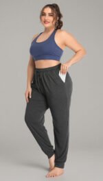 Novastelix Plus Size Women's Casual Lounge Yoga Pants - Cozy Joggers with Drawstring & Pockets - Image 6
