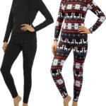 Novastelix Stay Warm and Cozy: Women's Thermal Fleece-Lined Long Johns Underwear Set for Cold Weather
