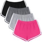 Novastelix Women's 4 Pack Cotton Yoga & Athletic Shorts - novastelixable Sports, Dance, and Lounge Wear