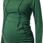 Novastelix Cozy Long Sleeve Maternity Hoodie - Stylish Casual Sweatshirt for Expecting Moms