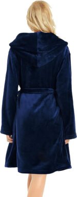 Novastelix Cozy Women's Hooded Fleece Robe - Short Plush Spa Bathrobe for Luxurious novastelix and Warmth - Image 2