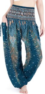 Novastelix Chic Women's Bohemian Harem Pants with Smocked Waist - Perfect for Yoga & Casual Style!