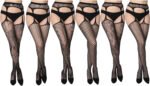 Novastelix Women's Lace Fishnet Stockings - Sexy Pantyhose in Regular and Plus Sizes (Pack of 6)