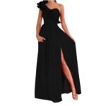 Novastelix Stylish Plus Size Summer Dresses for Women - Sleeveless Sloping Shoulder Long Party & Club Dresses, Sizes S-2XL