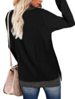 Novastelix Chic Color Block Long Sleeve Sweatshirt with Side Split for Women - Image 4