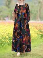 Novastelix Vintage Floral Dress Woman 2025 ZANZEA Autumn Bohemian Long Dresses Casual Long Sleeve Maxi Vestidos Loose Robe Femme Oversize - Image 15