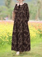 Novastelix Vintage Floral Dress Woman 2025 ZANZEA Autumn Bohemian Long Dresses Casual Long Sleeve Maxi Vestidos Loose Robe Femme Oversize - Image 12