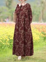Novastelix Vintage Floral Dress Woman 2025 ZANZEA Autumn Bohemian Long Dresses Casual Long Sleeve Maxi Vestidos Loose Robe Femme Oversize - Image 11