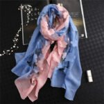 Novastelix 2024 NEW Fashion Women Cut Flowers Hollow Lace Gradient Flower Silk Scarf Spring Shawls and Wraps Towel Femme Beach Sjaals - Image 11