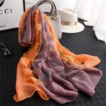 Novastelix 2024 NEW Fashion Women Cut Flowers Hollow Lace Gradient Flower Silk Scarf Spring Shawls and Wraps Towel Femme Beach Sjaals - Image 15