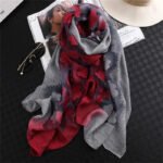 Novastelix 2024 NEW Fashion Women Cut Flowers Hollow Lace Gradient Flower Silk Scarf Spring Shawls and Wraps Towel Femme Beach Sjaals - Image 39