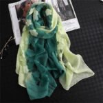 Novastelix 2024 NEW Fashion Women Cut Flowers Hollow Lace Gradient Flower Silk Scarf Spring Shawls and Wraps Towel Femme Beach Sjaals - Image 34