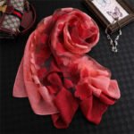 Novastelix 2024 NEW Fashion Women Cut Flowers Hollow Lace Gradient Flower Silk Scarf Spring Shawls and Wraps Towel Femme Beach Sjaals - Image 22
