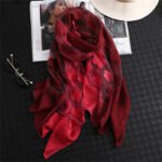 Novastelix 2024 NEW Fashion Women Cut Flowers Hollow Lace Gradient Flower Silk Scarf Spring Shawls and Wraps Towel Femme Beach Sjaals - Image 16
