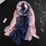 Novastelix 2024 NEW Fashion Women Cut Flowers Hollow Lace Gradient Flower Silk Scarf Spring Shawls and Wraps Towel Femme Beach Sjaals - Image 7