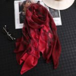 Novastelix 2024 NEW Fashion Women Cut Flowers Hollow Lace Gradient Flower Silk Scarf Spring Shawls and Wraps Towel Femme Beach Sjaals - Image 4