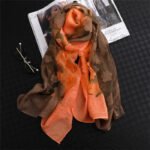 Novastelix 2024 NEW Fashion Women Cut Flowers Hollow Lace Gradient Flower Silk Scarf Spring Shawls and Wraps Towel Femme Beach Sjaals - Image 35