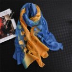 Novastelix 2024 NEW Fashion Women Cut Flowers Hollow Lace Gradient Flower Silk Scarf Spring Shawls and Wraps Towel Femme Beach Sjaals - Image 12
