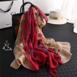 Novastelix 2024 NEW Fashion Women Cut Flowers Hollow Lace Gradient Flower Silk Scarf Spring Shawls and Wraps Towel Femme Beach Sjaals - Image 28