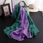 Novastelix 2024 NEW Fashion Women Cut Flowers Hollow Lace Gradient Flower Silk Scarf Spring Shawls and Wraps Towel Femme Beach Sjaals - Image 14