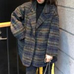 Novastelix Checkered Coat for Women 2025 Spring New Korean Edition Retro Western Style Reduced Age Small Fragrant Whisper Coat for Women WF - Image 3