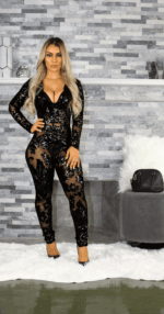Novastelix Sexy Sequins Women's jumpsuit Fashion Off Shoulder Deep V-Neck Party Club Jumpsuit Women's Retro Slim Fit Shiny Evening Dress - Image 5