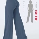 Novastelix 31.5'' Inseam Women's Butt Lifting Wide Leg Yoga Pants High Waist Tummy Control No Front Seam Straight Leg Workout Gym Bottoms