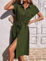 Novastelix Summer Shirt Collar Waist Skirt - Image 10