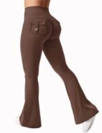 Novastelix Flared High-Waist Yoga Pants for Women with Belt & Pockets ?C Stylish & Comfy - Image 6