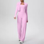 Novastelix Women's 2-Piece Yoga Set ?? Backless Vest with Chest Pad & Zipper Long Sleeve Pants - Image 12