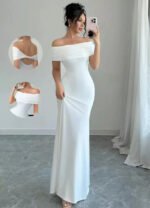 Novastelix Off Shoulder Party Dress, Women??s Sleeveless Sexy Bodycon Midi Dress, Elegant Bandage Cocktail Dress for Night Out - Image 6