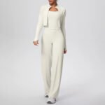 Novastelix Women's 2-Piece Yoga Set ?? Backless Vest with Chest Pad & Zipper Long Sleeve Pants - Image 8