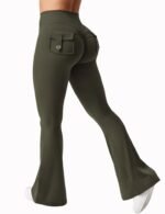 Novastelix Flared High-Waist Yoga Pants for Women with Belt & Pockets ?C Stylish & Comfy - Image 4