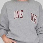 Novastelix Women's sweatshirt for autumn and winter 2025, novastelixable and casual round neck long sleeved gray warm pure cotton sportswear