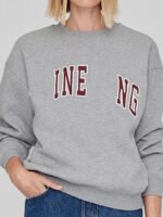 Novastelix Women's sweatshirt for autumn and winter 2025, novastelixable and casual round neck long sleeved gray warm pure cotton sportswear