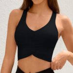 Novastelix Women's Ruched Racerback Sports Bra Top ?? V-Neck, High Elastic, Yoga & Running - Image 9