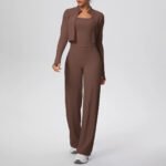 Novastelix Women's 2-Piece Yoga Set ?? Backless Vest with Chest Pad & Zipper Long Sleeve Pants - Image 11