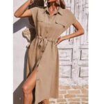 Novastelix Summer Shirt Collar Waist Skirt - Image 5