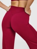 Novastelix 31.5'' Inseam Women's Butt Lifting Wide Leg Yoga Pants High Waist Tummy Control No Front Seam Straight Leg Workout Gym Bottoms - Image 2