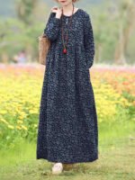 Novastelix Vintage Floral Dress Woman 2025 ZANZEA Autumn Bohemian Long Dresses Casual Long Sleeve Maxi Vestidos Loose Robe Femme Oversize - Image 2