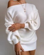 Novastelix Cold Shoulder Knit Sweater Dress - Image 3