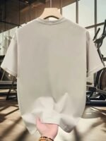 Novastelix Men's 100% pure cotton fashionable casual loose Italian style Milan letter printed round neck short sleeved T-shirt top - Image 6