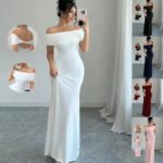 Novastelix Off Shoulder Party Dress, Women??s Sleeveless Sexy Bodycon Midi Dress, Elegant Bandage Cocktail Dress for Night Out