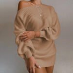 Novastelix Cold Shoulder Knit Sweater Dress - Image 9