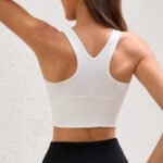 Novastelix Women's Ruched Racerback Sports Bra Top ?? V-Neck, High Elastic, Yoga & Running - Image 4