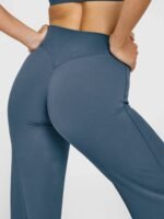 Novastelix 31.5'' Inseam Women's Butt Lifting Wide Leg Yoga Pants High Waist Tummy Control No Front Seam Straight Leg Workout Gym Bottoms - Image 6