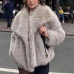 Novastelix Women's fur coat short style fashion imitation fox hair whole fur coat autumn winter new casual lady jacket