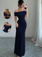Novastelix Off Shoulder Party Dress, Women??s Sleeveless Sexy Bodycon Midi Dress, Elegant Bandage Cocktail Dress for Night Out - Image 8
