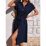 Novastelix Summer Shirt Collar Waist Skirt - Image 6